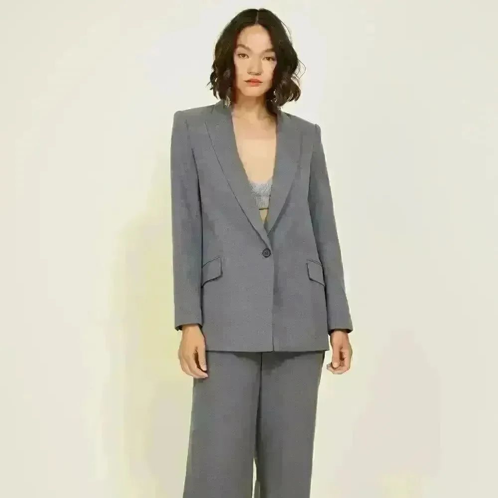 Line & Dot Gray Women's Blazer